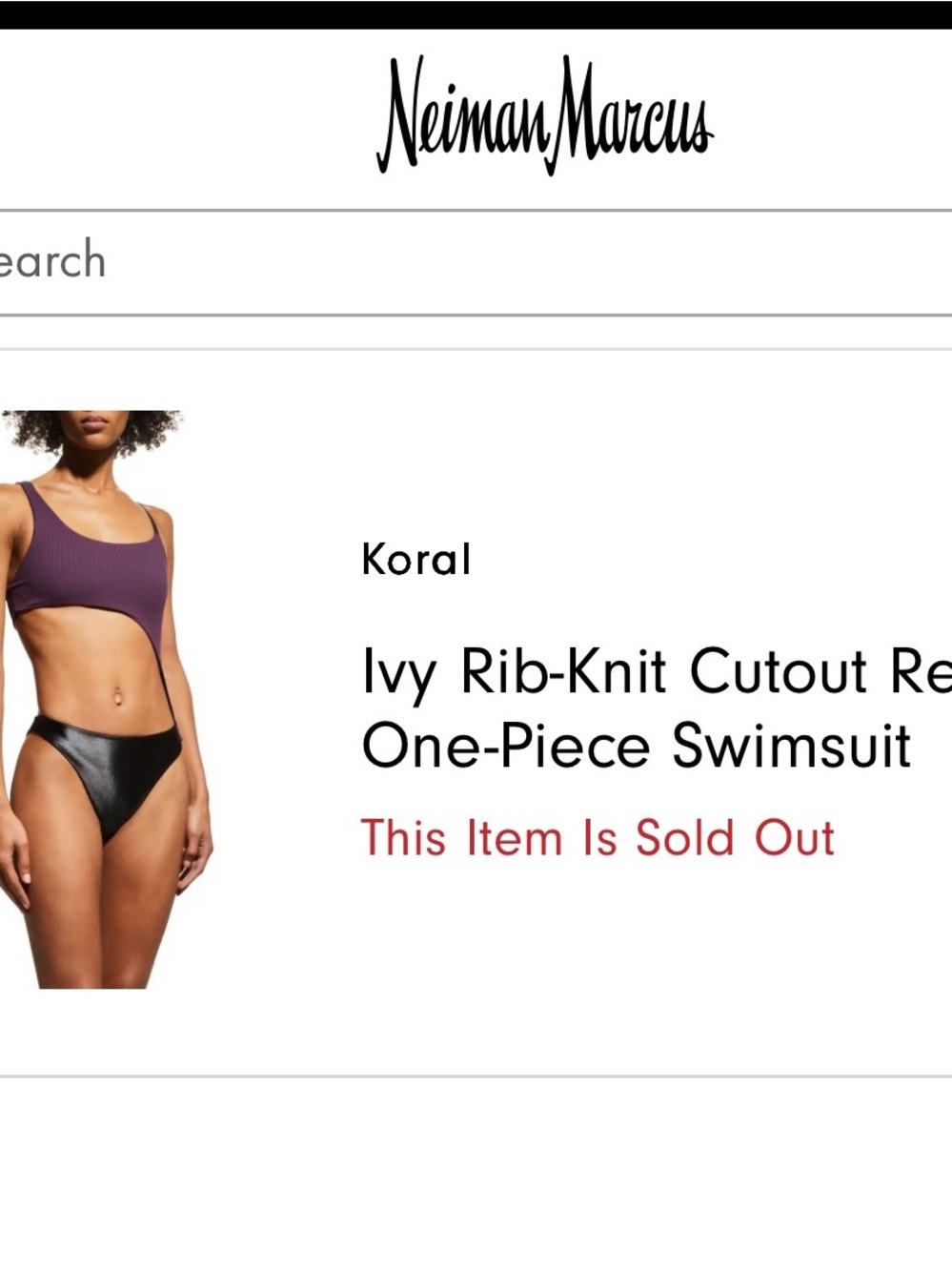 Koral Ribbed Cutout One-Piece Swimsuit in Purple and Black